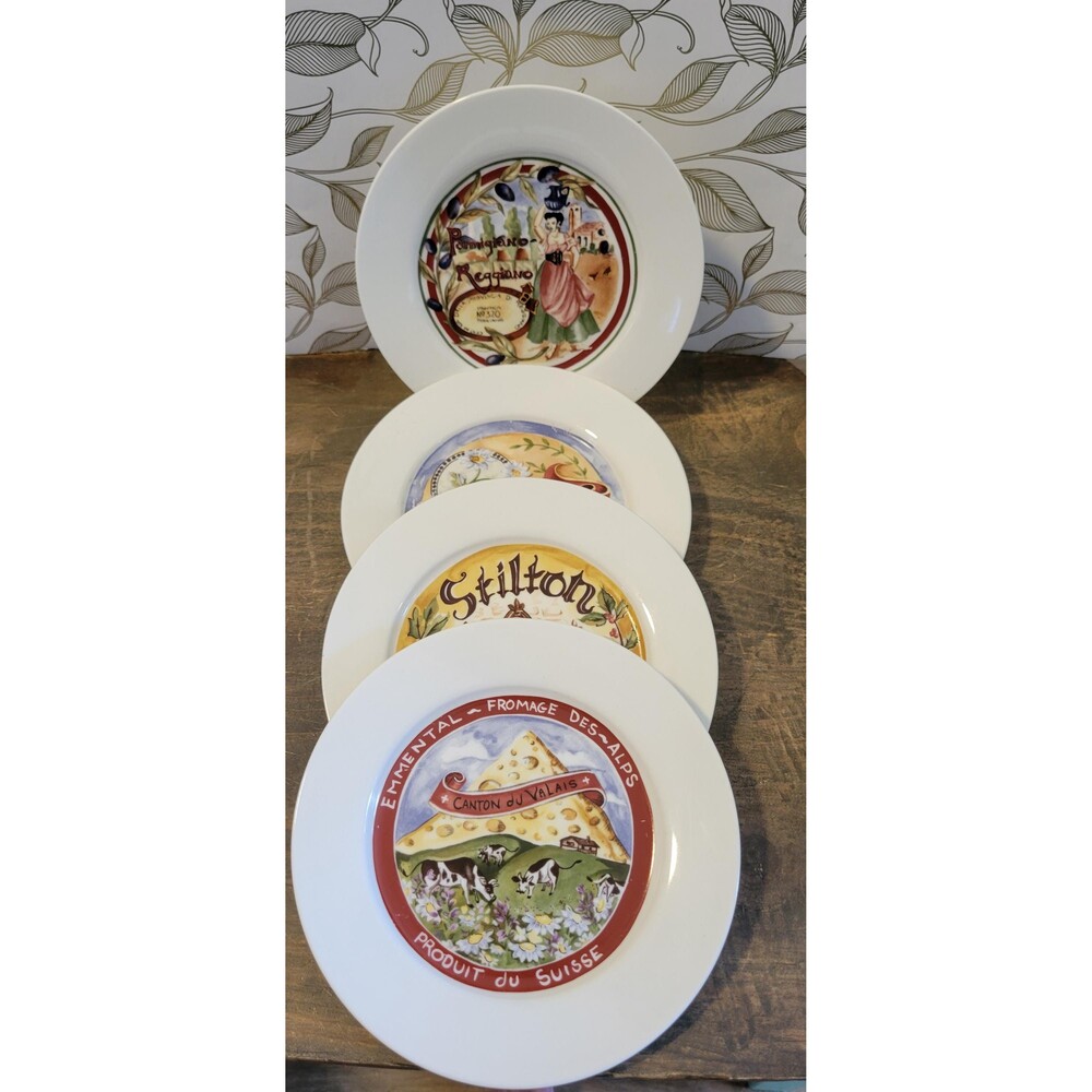 2000 Restoration Hardware "Classic Cheese" Plates - Set of 4 - 7.5-Inch
